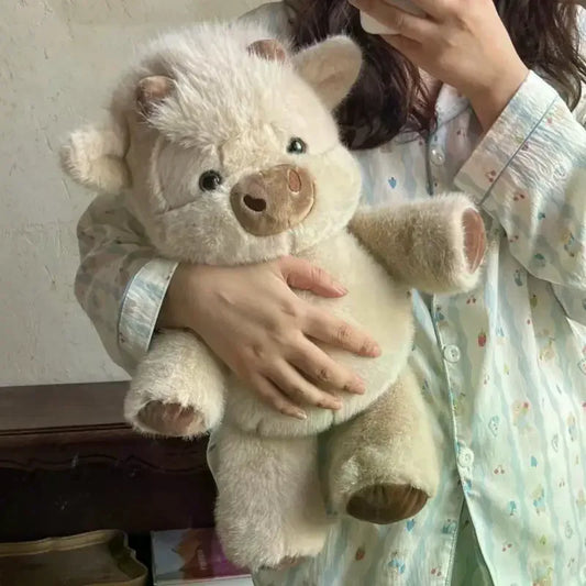 1Pcs 40Cm Huggable Running Cow Stuffed Animal Doll Adorable Highland Cattle Plush Toy Soothing Companion Children'S Gifts