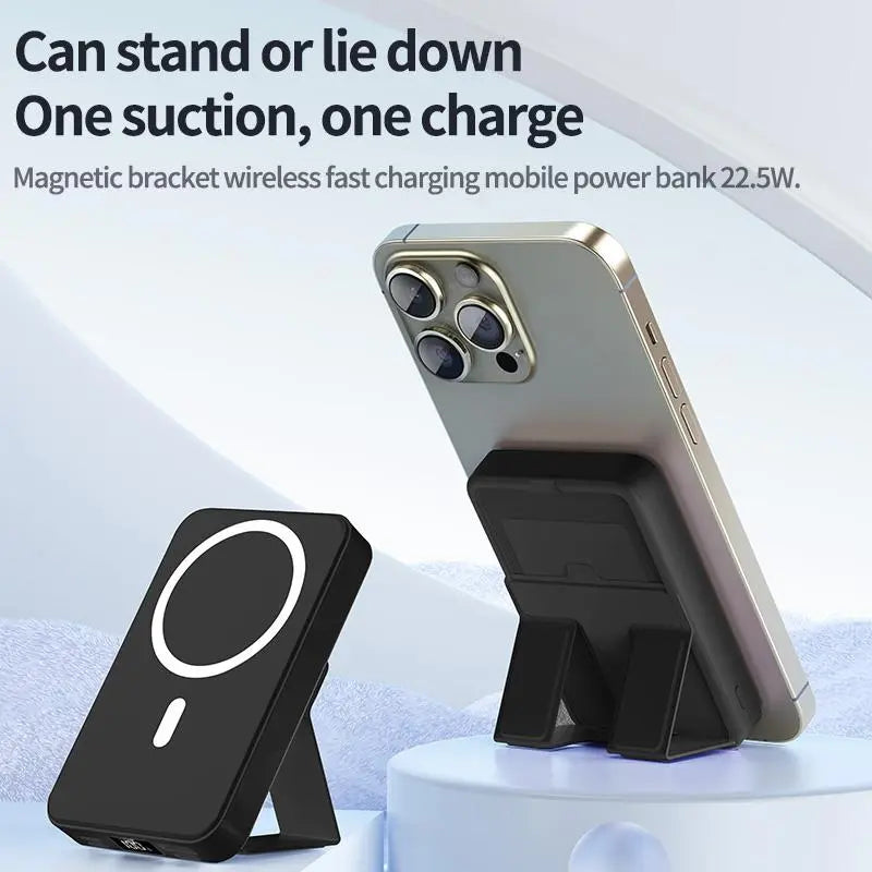 10000Mah Magnetic Power Bank – Portable Charger with Foldable Stand, LED Digital Display, Charge Iphone & Android Devices Simultaneously Tiktokshopspringglowup