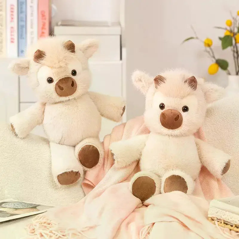 1Pcs 40Cm Huggable Running Cow Stuffed Animal Doll Adorable Highland Cattle Plush Toy Soothing Companion Children'S Gifts