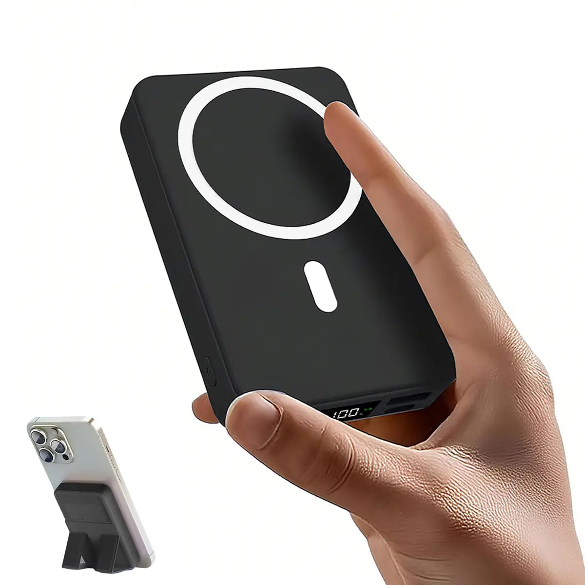 10000Mah Magnetic Power Bank – Portable Charger with Foldable Stand, LED Digital Display, Charge Iphone & Android Devices Simultaneously Tiktokshopspringglowup